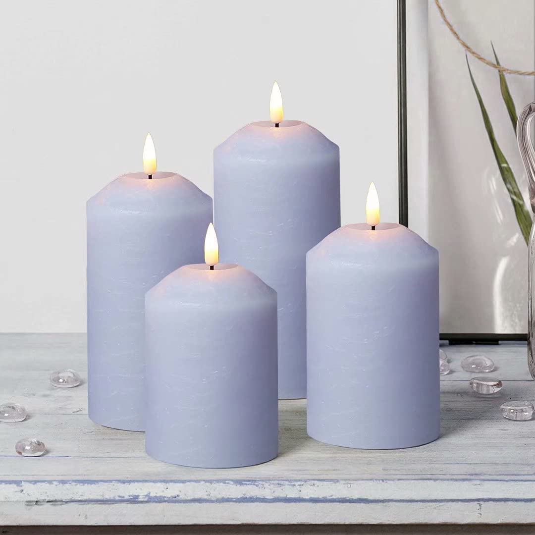 Eywamage Ivory Tall Flameless LED Pillar Candles with Remote Set of 9 | 2 AA Battery Operated, Fireplace Candles Wedding Home Table Decor, Real Wax Coating, Flickering Realistic Eywamage Ivory Tall Flameless LED Pillar Candles with Remote Set of 9 | 2 AA Battery Operated, Fireplace Candles Wedding Home Table Decor, Real Wax Coating, Flickering Realistic