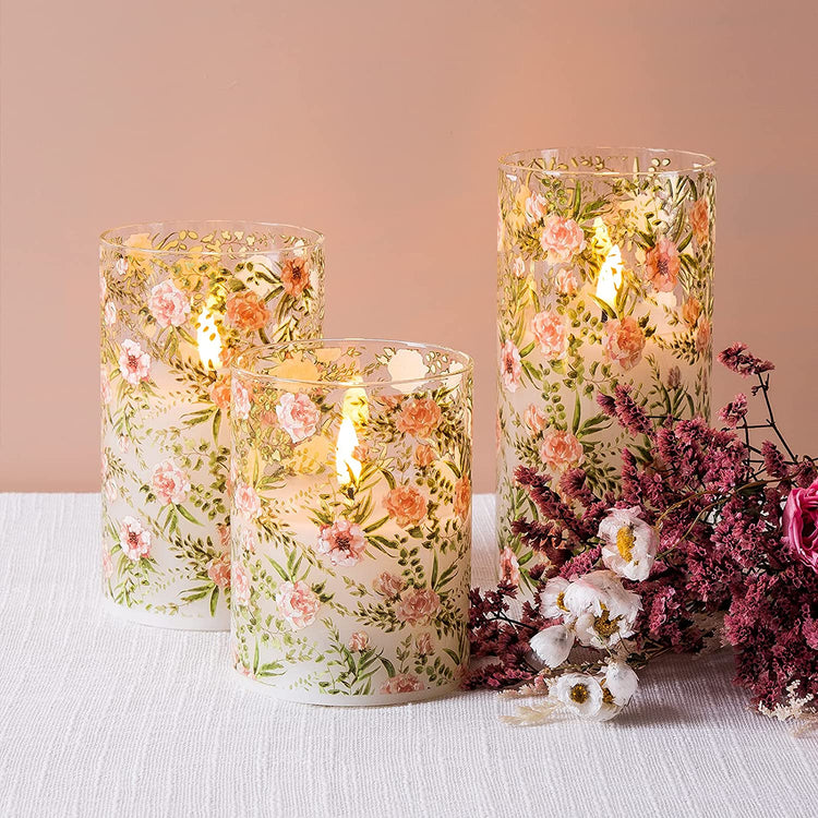 Pattern Glass Battery Candles - eywamage