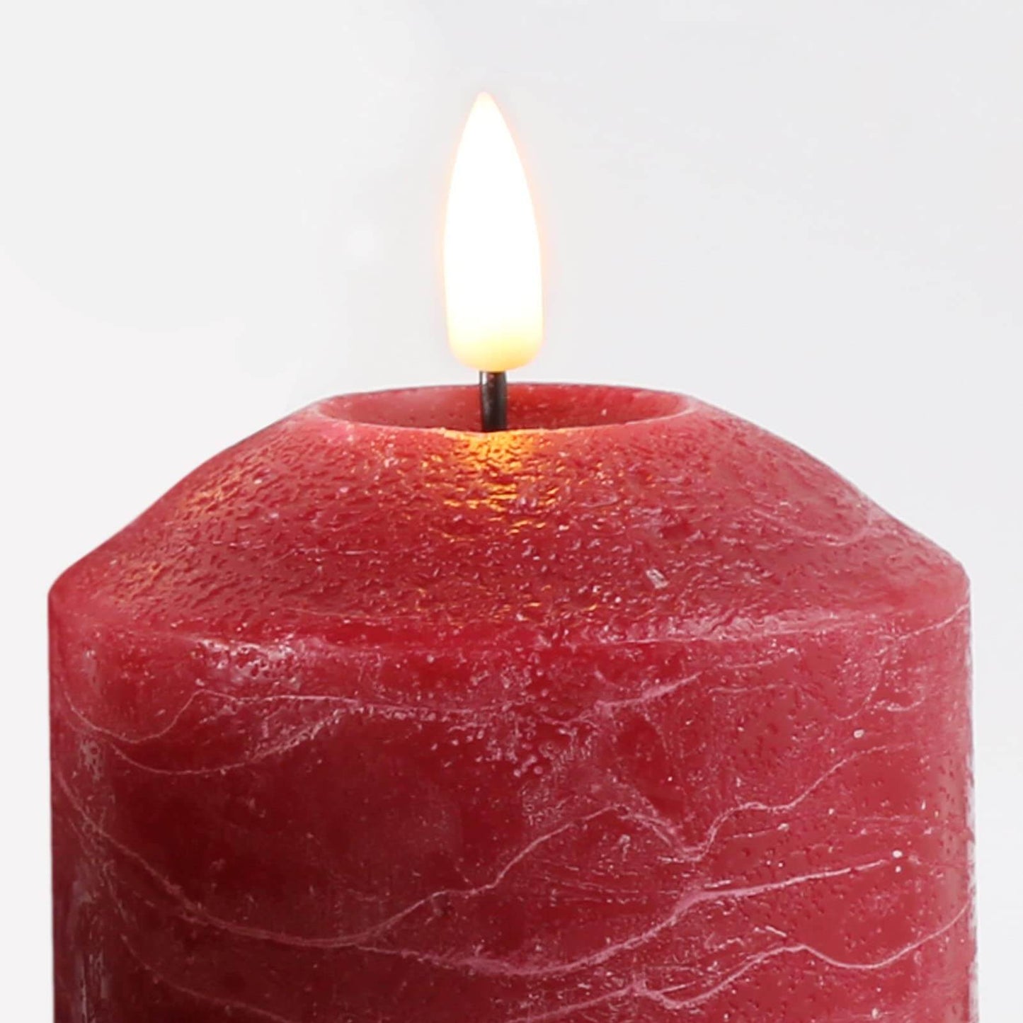 Red Flameless Pillar Candles with Remote - Set of 3 - Eywamage