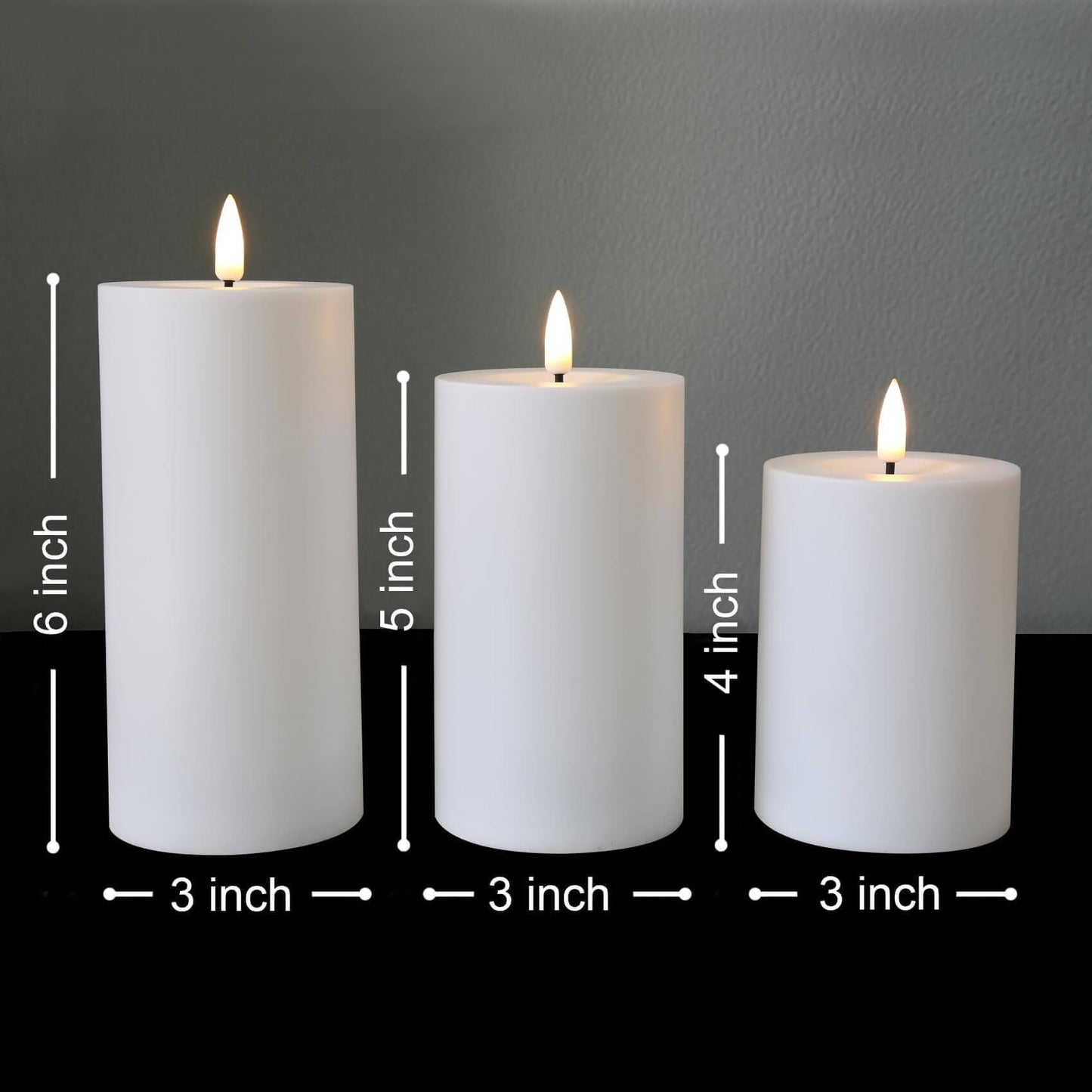 White Waterproof Flameless Pillar Candles with Remote-3 Piece-Eywamage