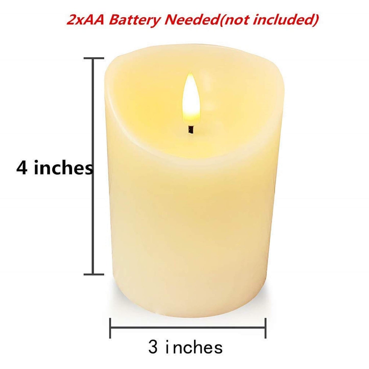 Ivory Flameless Pillar Candles with Remote - Set of 12 - Eywamage