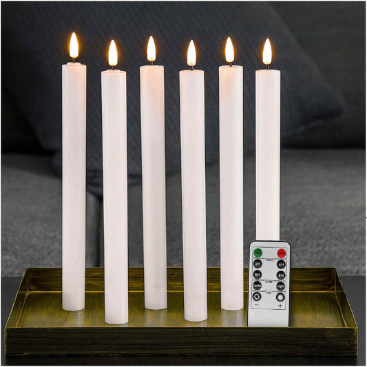 Eywamage Remote Control White Flameless Taper Candles