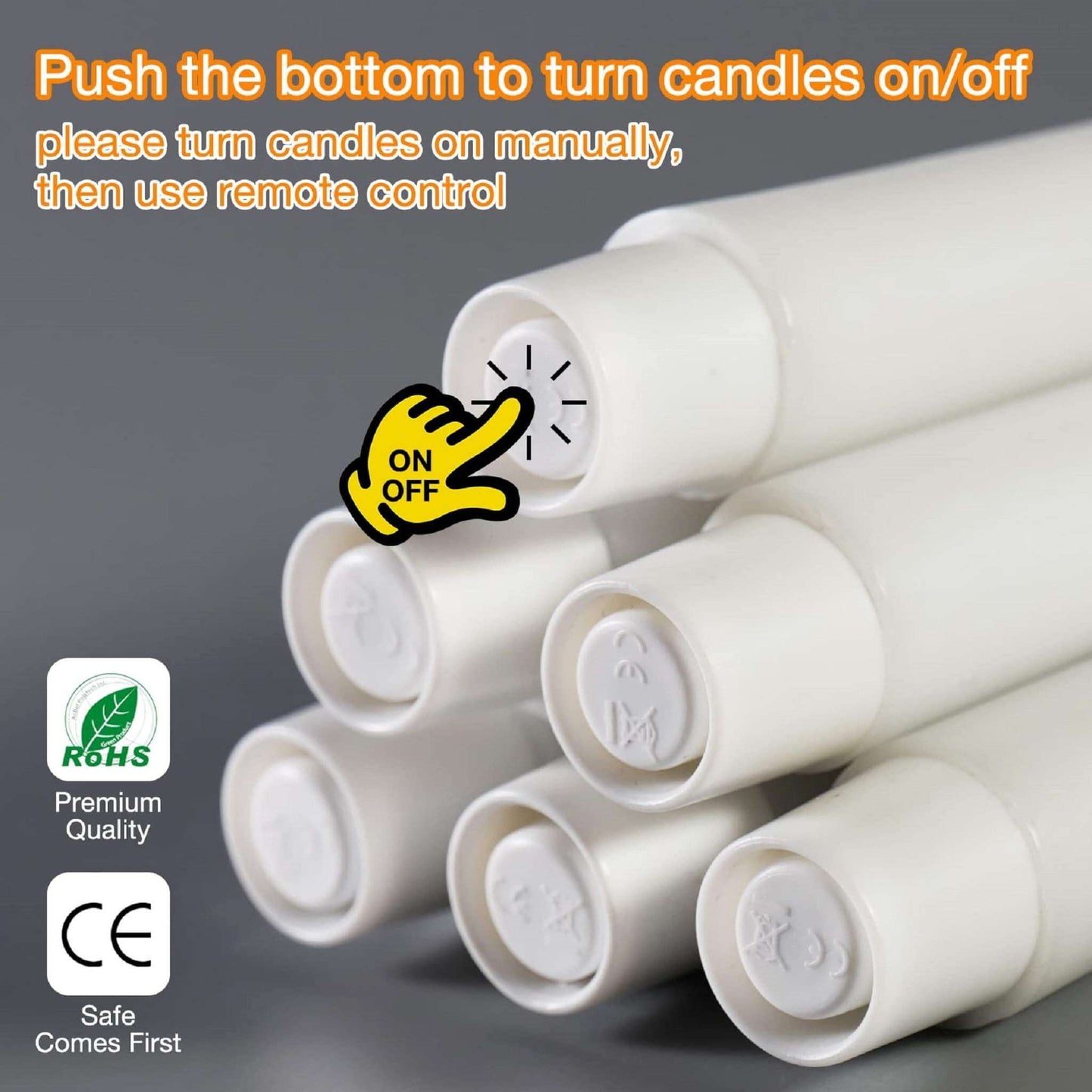 Velas cónicas LED blancas con control remoto Eywamage