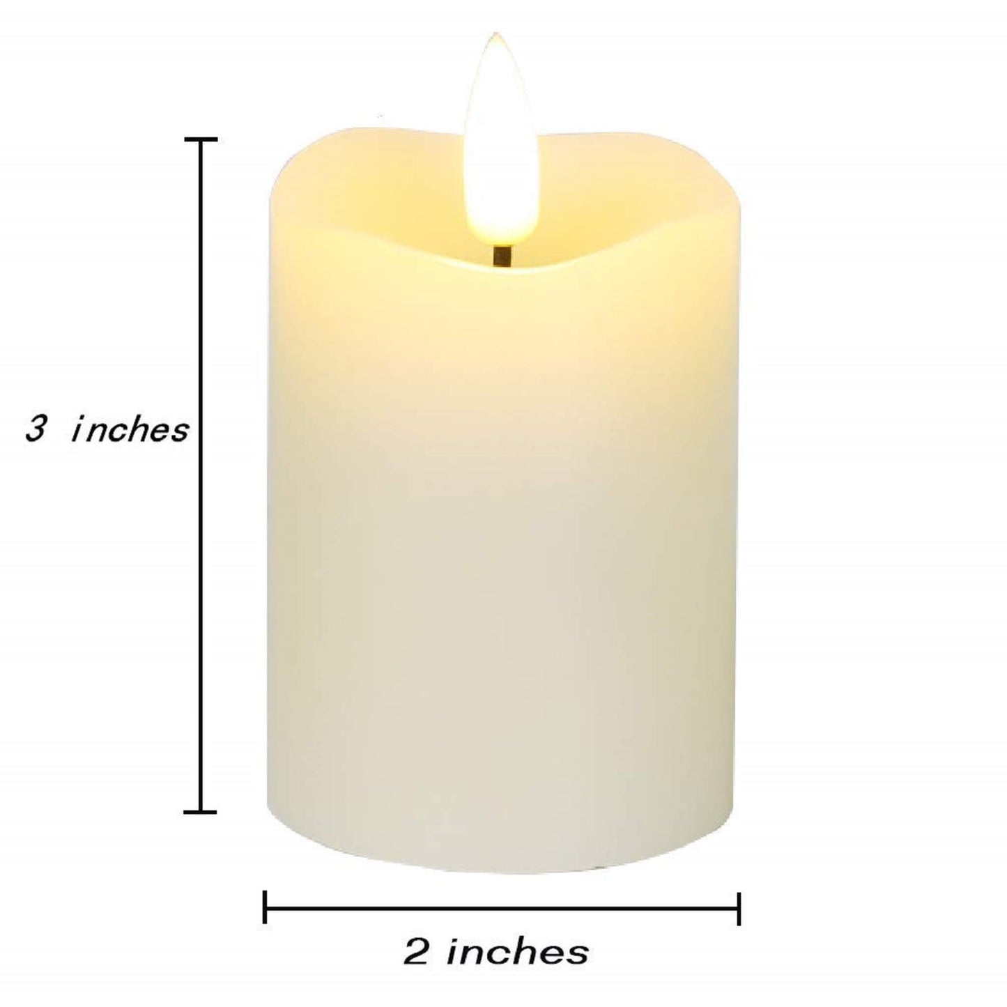6 Pack Ivory Timer Flameless Votive Candles - 2 inch x 3 inch - Eywamage
