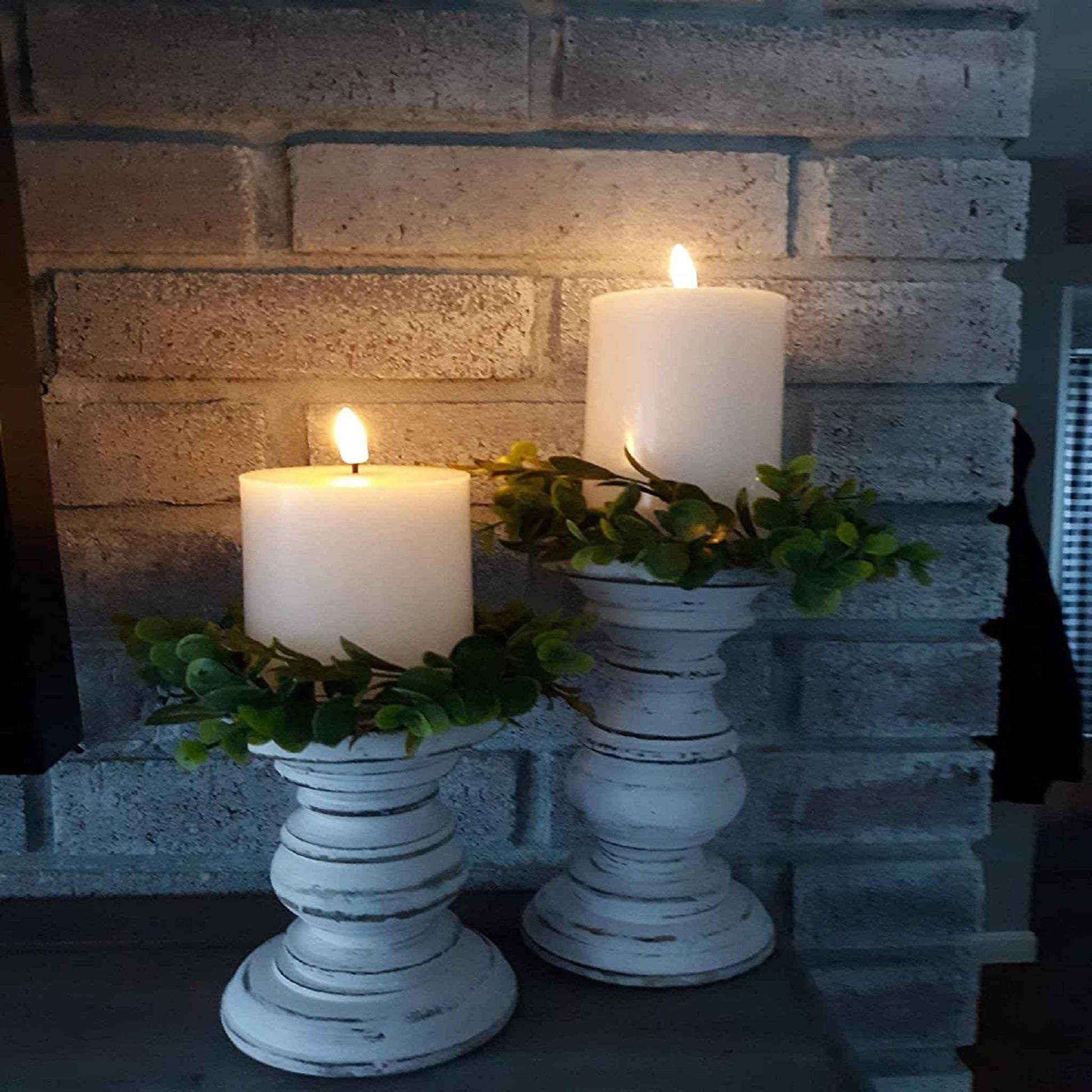 Eywamage White Flat Top Flameless Candles with Remote - eywamage