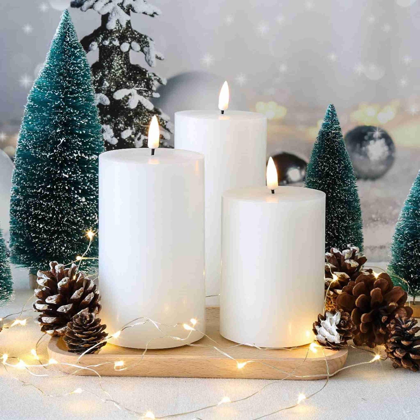 Eywamage White Flat Top Flameless Candles with Remote - eywamage
