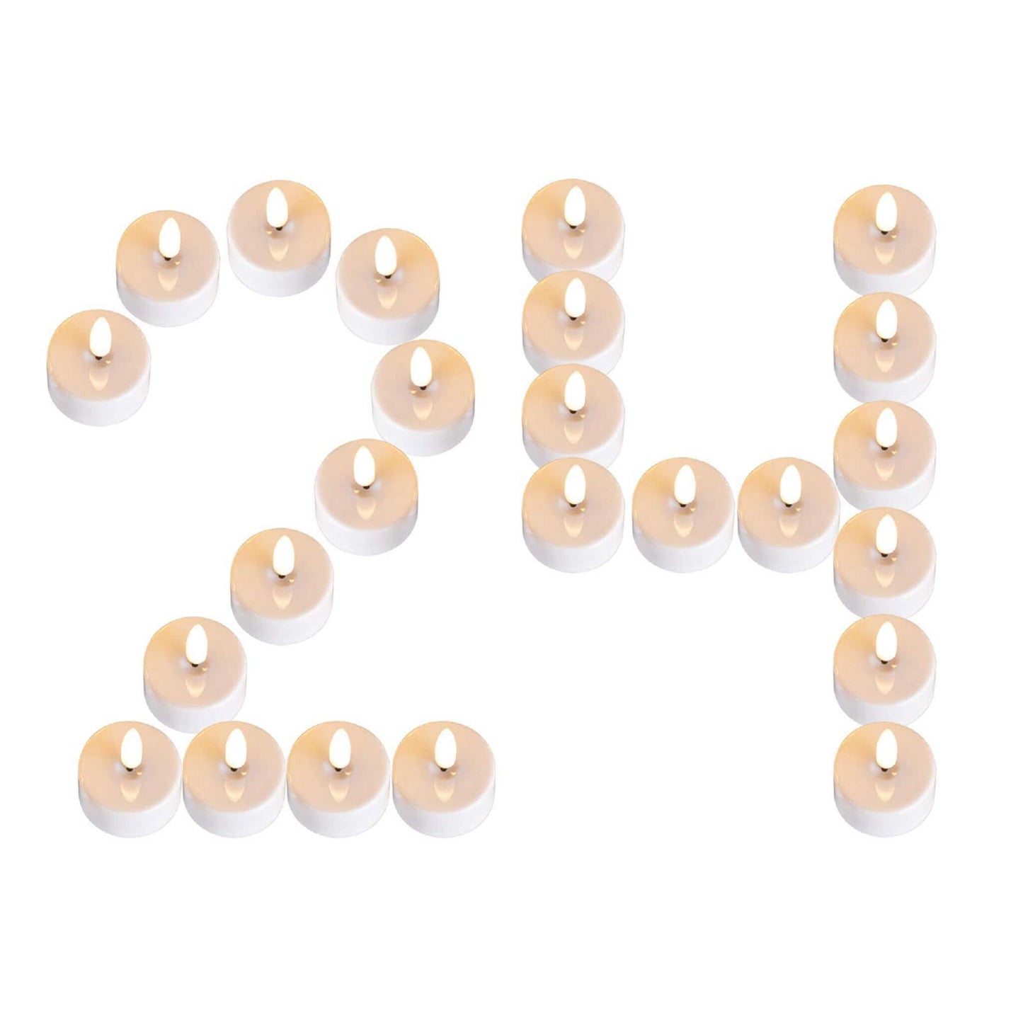 Flickering Realistic LED Tealight Candles Bulk 24 Pack | Eywamage