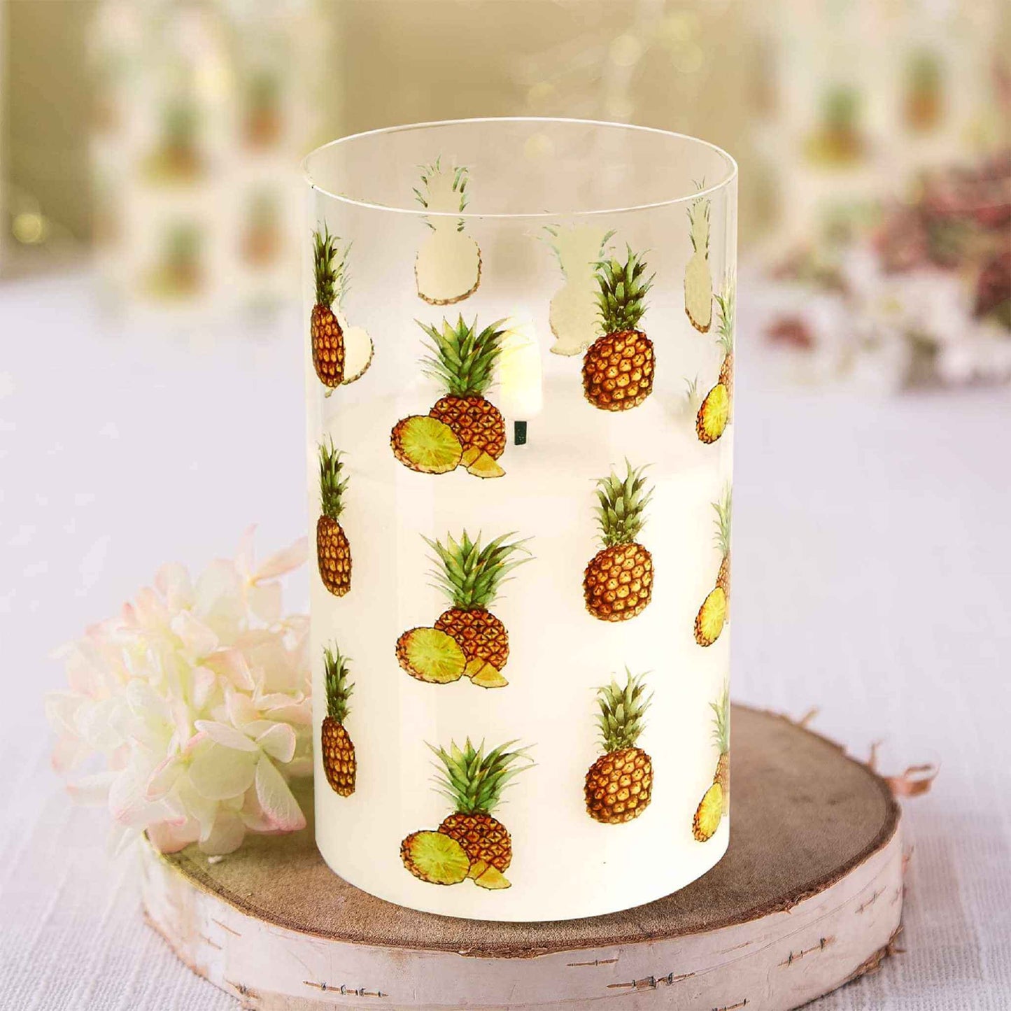 Pineapple Glass Flameless Candles with Remote - 3 Pack - Eywamage