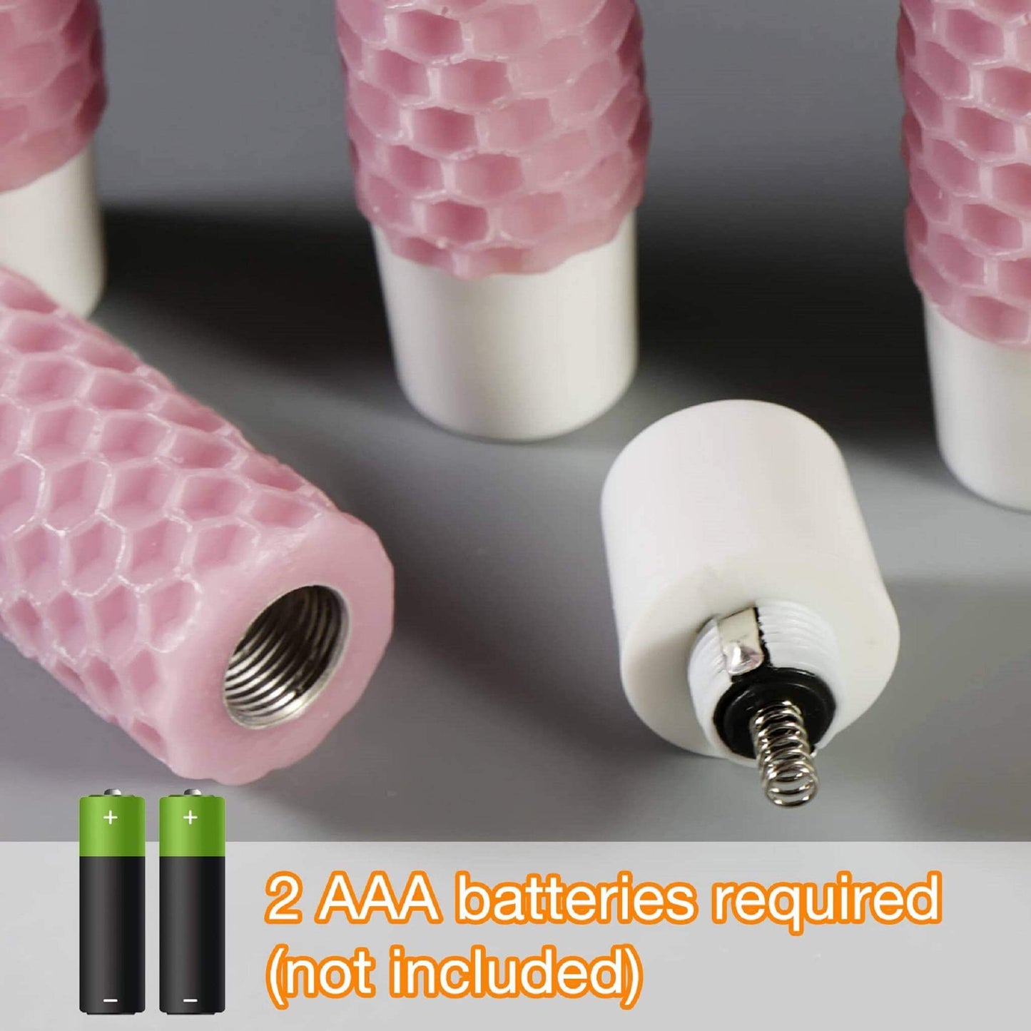 Velas cónicas LED de nido de abeja rosa Eywamage con control remoto