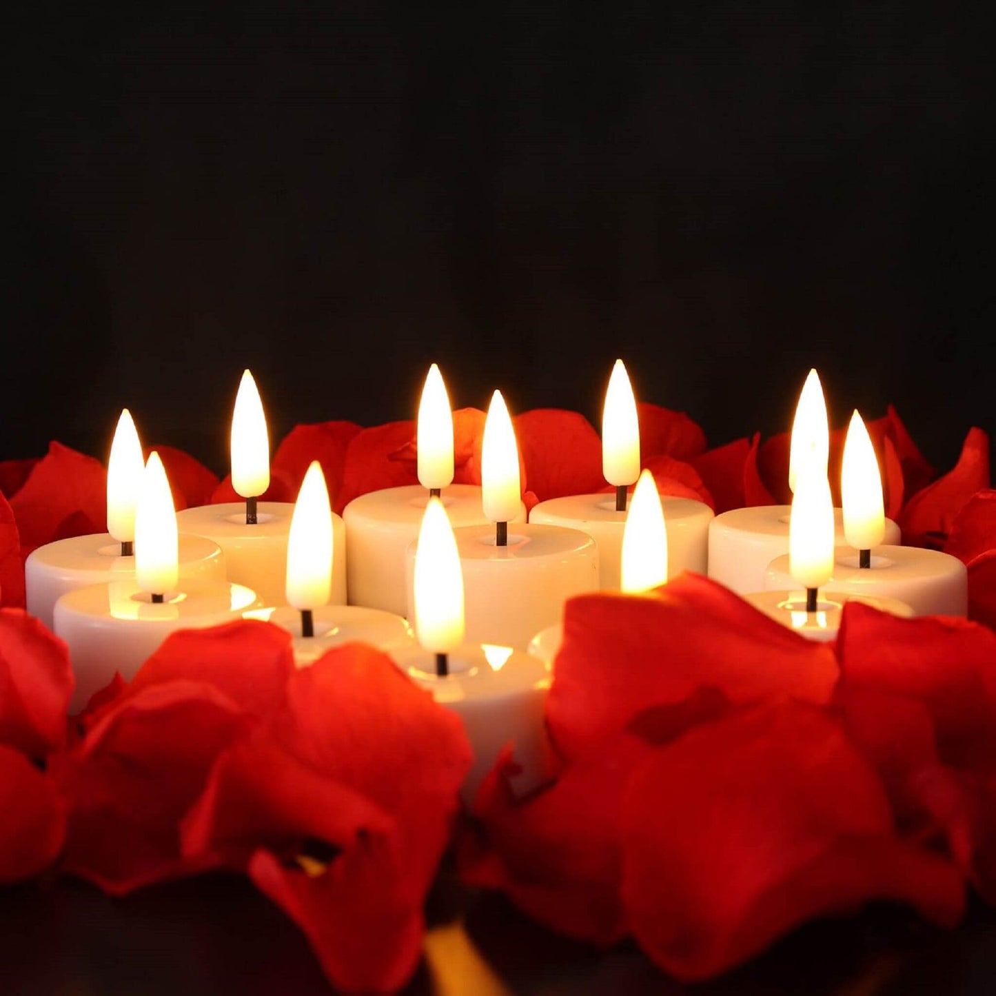 Bright White LED Tealights with Timer - Set of 12 - Eywamage