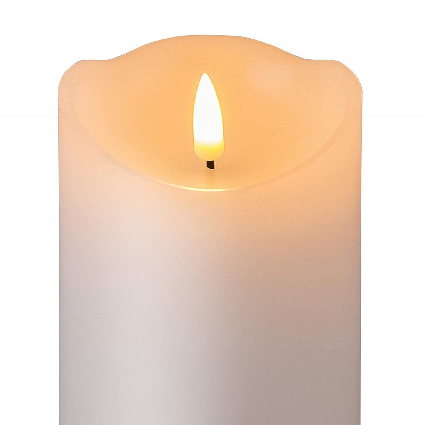 3 Pack White Flameless Pillar Candles with Remote - Melted Top - Eywamage