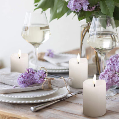 White Real Wax Flameless Votive Candles - Set of 6 - Eywamage