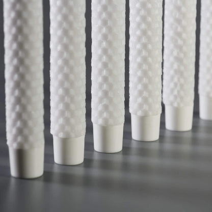 White Honeycomb Look LED Taper Candles with Remote - 6 Pack - Eywamage