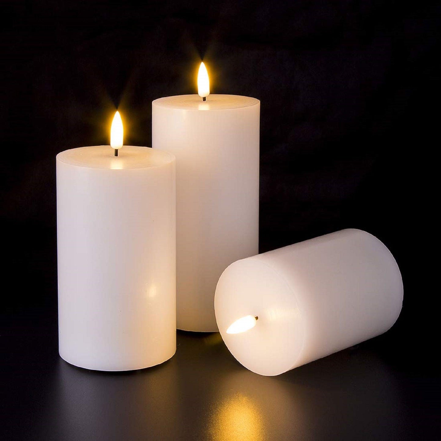 Eywamage White Flat Top Flameless Candles with Remote - eywamage