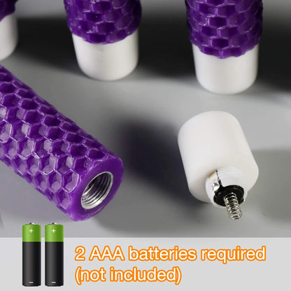 Purple Honeycomb LED Taper Candles with Remote - 6 Pack - Eywamage