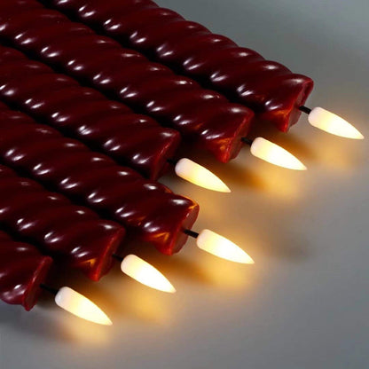 Red Spiral Flameless Taper Candles with Remote - 6 Pack - Eywamage –  Eywamage Flameless Candles