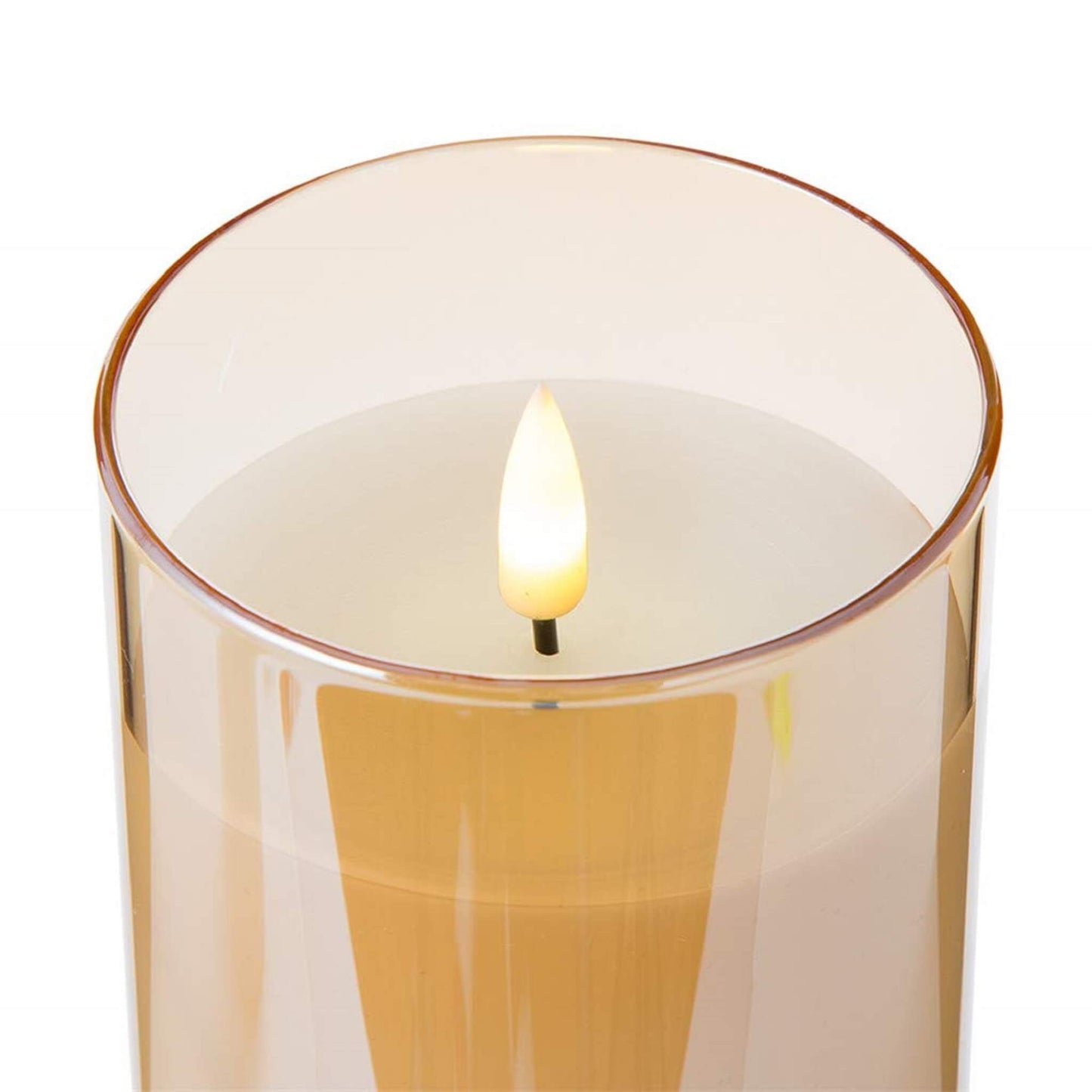 one eywamage gold glass flameless candle