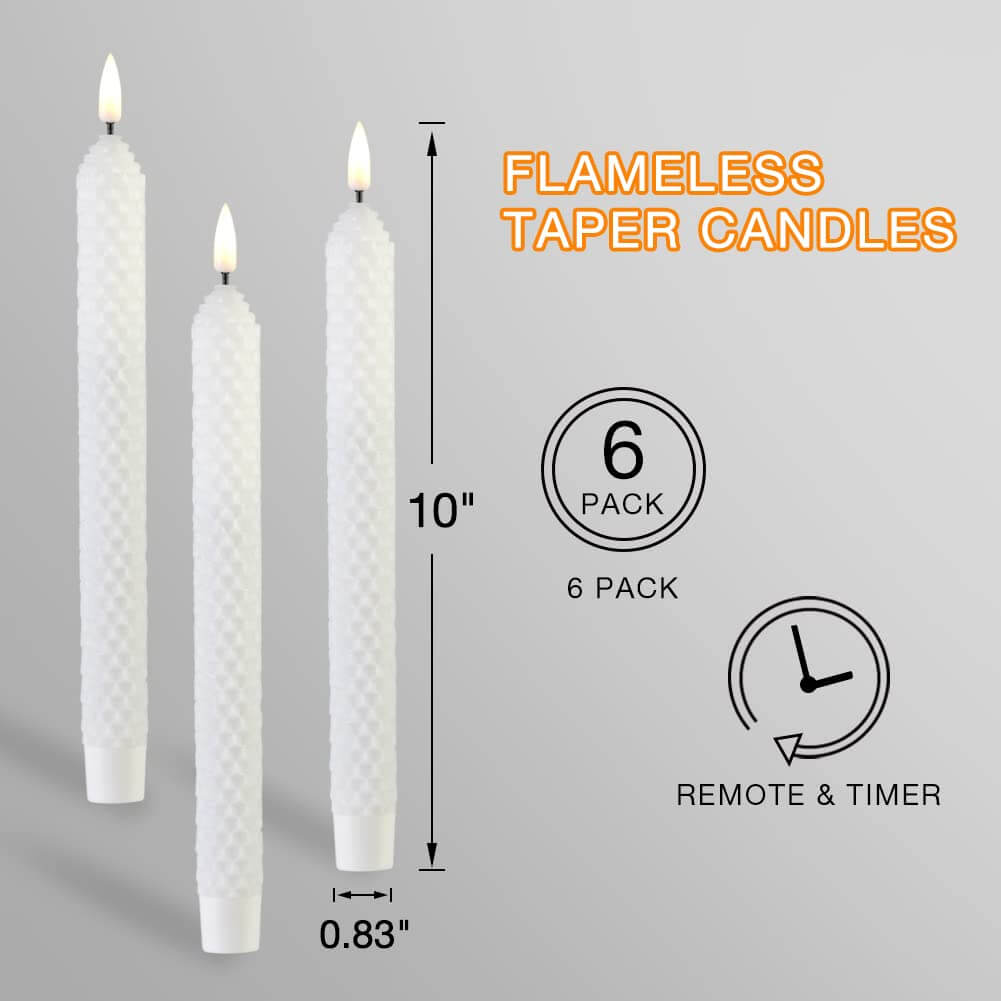 Purple Honeycomb LED Taper Candles with Remote - 6 Pack - Eywamage