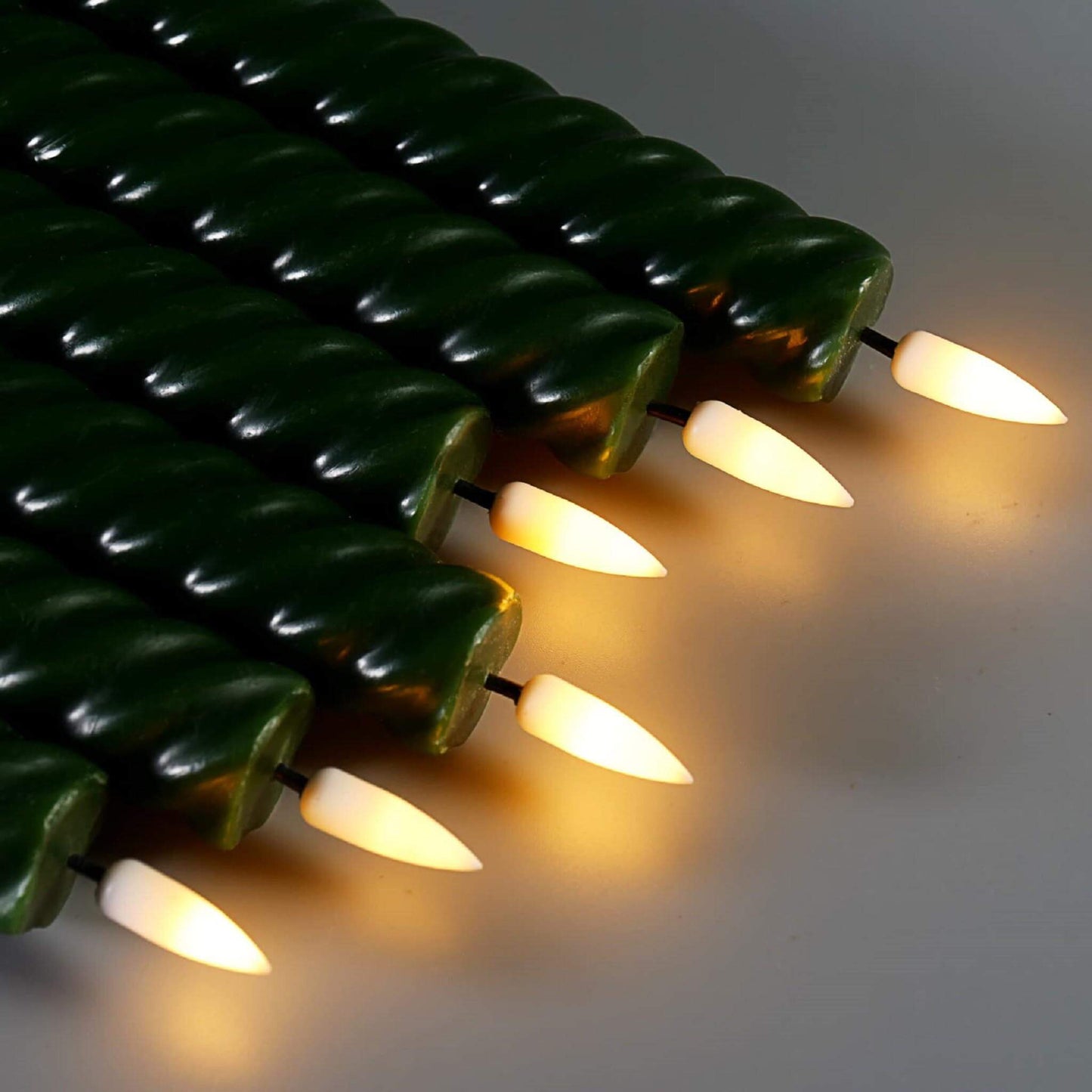 Dark Green Flameless Taper Candles with Remote - 6 Pack - Eywamage